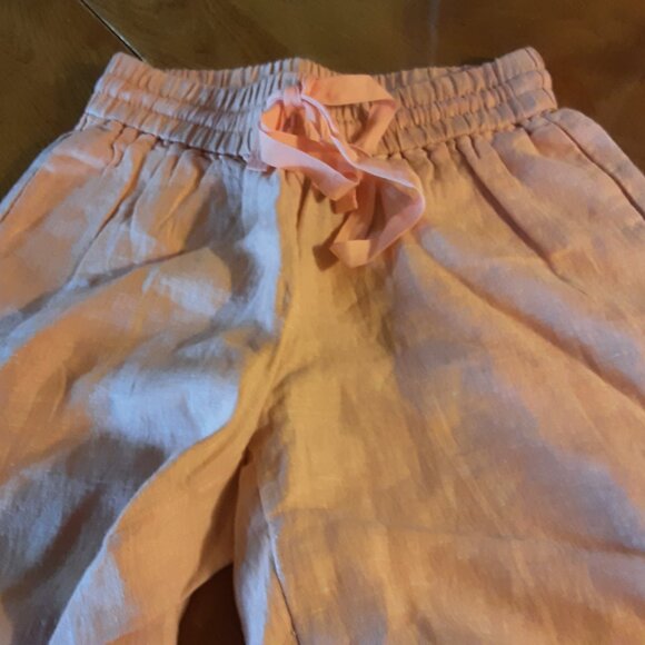 Peachy Pink Linen Pants Drawstring XXS NWT - Picture 2 of 4